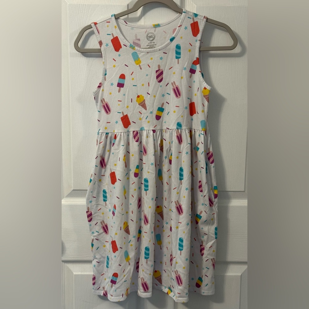 NWT Wonder Nation Ice Cream Dress Girls Play With Pockets Jersey